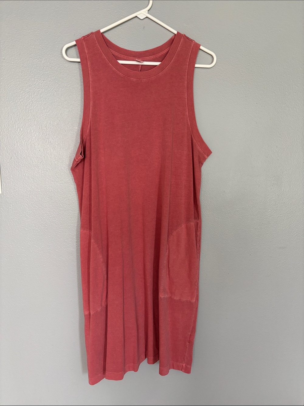 Sleeveless Scoop Neck Tank Dress - Dusty Rose